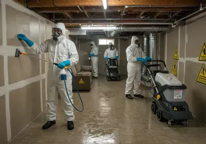 Basement Moisture Removal and Structural Drying process in Centerville, MA